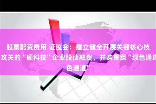 股票配资费用 证监会：建立健全开展关键核心技术攻关的“硬科技”企业股债融资、并购重组“绿色通道”