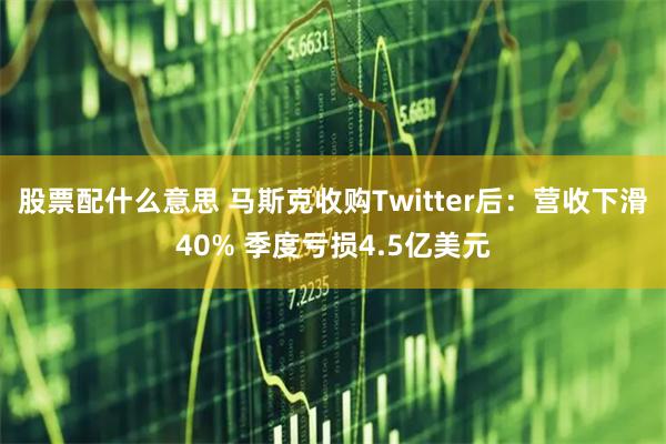 股票配什么意思 马斯克收购Twitter后：营收下滑40% 季度亏损4.5亿美元